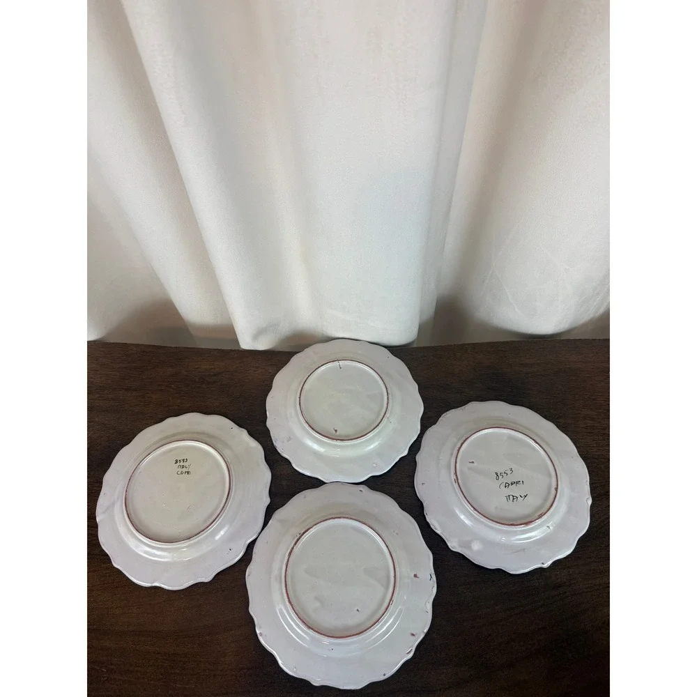 VTG Capri‎ Italy Set FOUR Floral Stoneware 7